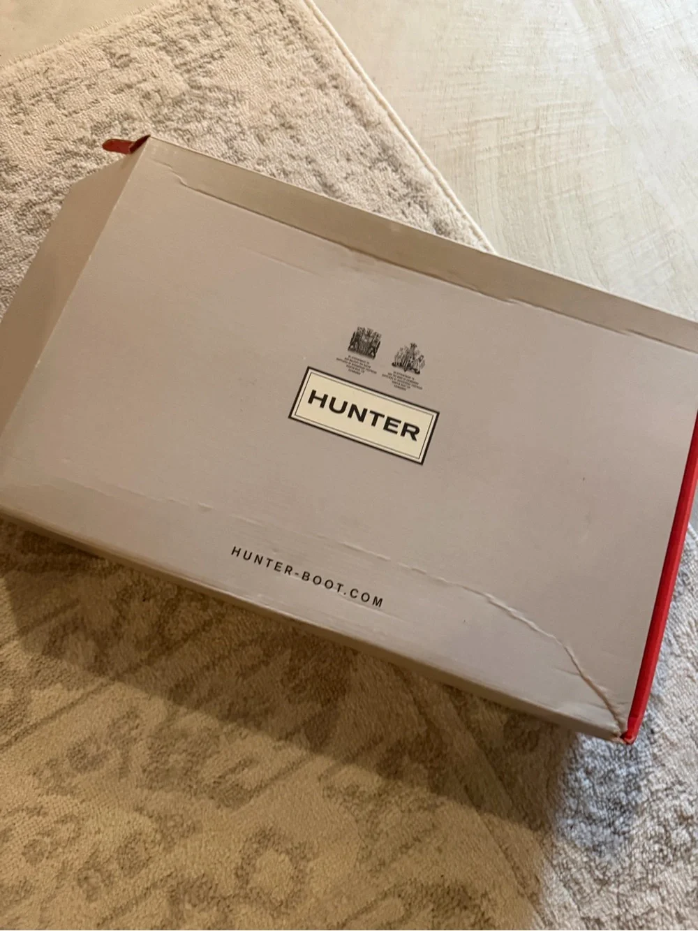 Hunter Red Gift Box with Black Boots Inside
